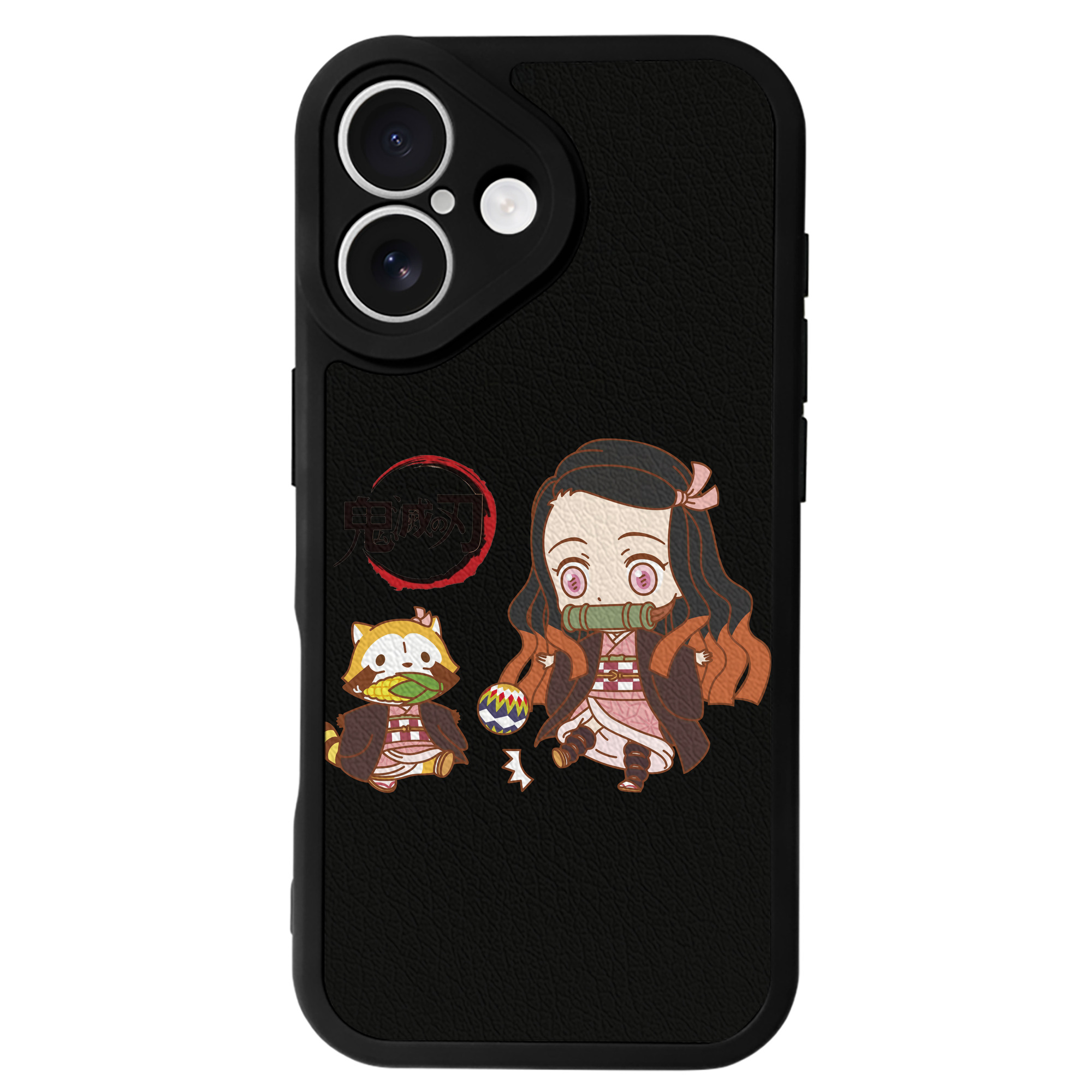 （画像用） 鬼滅の刃（きめつのやいば）竈門 禰󠄀豆子／かまど ねずこ Kamado Nezuko 【iPhone 16シリーズ対応】シリコンスマホケース（レザー調） 材質：シリコン
